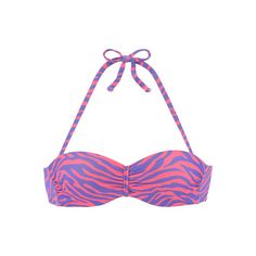 VENICE BEACH Bügel-Bandeau-Bikini-Top Bikini Oberteil Damen violett-koralle