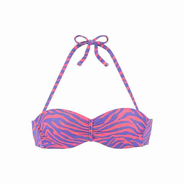 VENICE BEACH Bügel-Bandeau-Bikini-Top Bikini Oberteil Damen violett-koralle