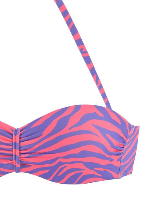 Rückansicht von VENICE BEACH Bügel-Bandeau-Bikini-Top Bikini Oberteil Damen violett-koralle