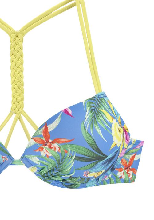 Rückansicht von VENICE BEACH Push-Up-Bikini-Top Bikini Oberteil Damen blau-bedruckt
