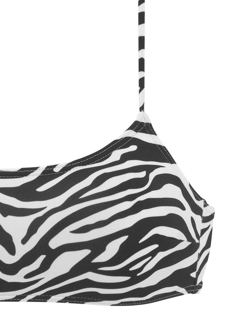 VENICE BEACH VENICE BEACH Bustier-Bikini-Top Bikini Oberteil Damen - schwarz-wei&szlig; - 0 | SportScheck