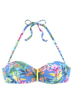 VENICE BEACH Bügel-Bandeau-Bikini-Top Bikini Oberteil Damen blau-bedruckt