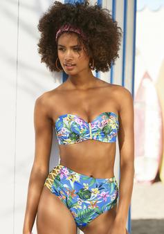 Rückansicht von VENICE BEACH Bügel-Bandeau-Bikini-Top Bikini Oberteil Damen blau-bedruckt