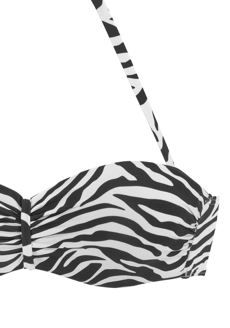 VENICE BEACH VENICE BEACH B&uuml;gel-Bandeau-Bikini-Top Bikini Oberteil Damen - schwarz-wei&szlig; - 0 | SportScheck