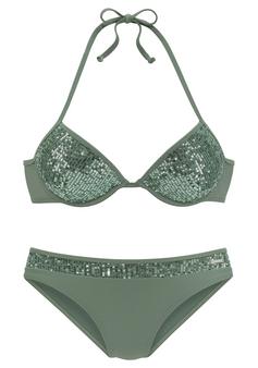 BRUNO BANANI Push-Up-Bikini Bikini Set Damen smaragd