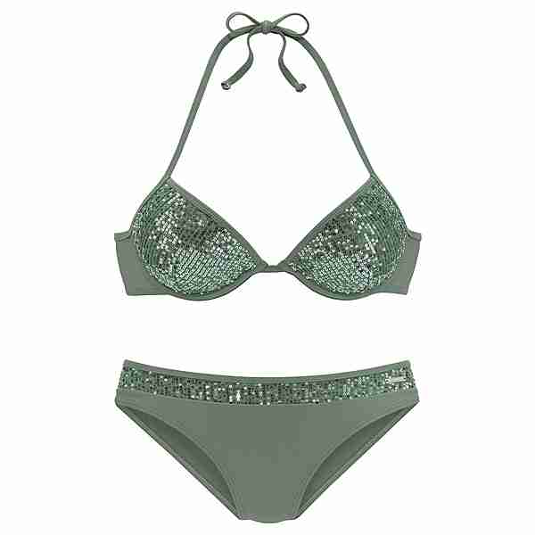 BRUNO BANANI Push-Up-Bikini Bikini Set Damen smaragd