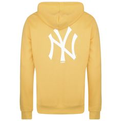 Rückansicht von New Era MLB New York Yankees League Essentials Hoodie Herren gelb / weiß
