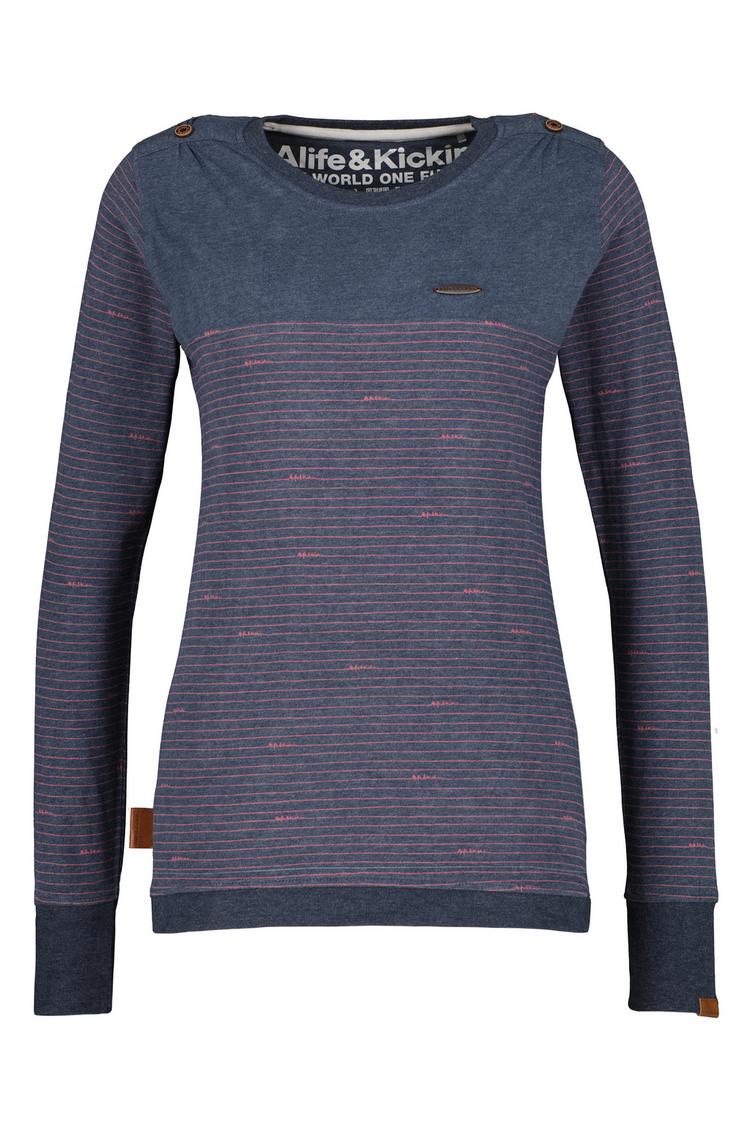 ALIFE AND KICKIN ALIFE AND KICKIN LeonieAK Z Langarmshirt Damen - marine melange - 0 | SportScheck
