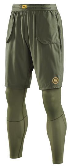 Skins S5 Superpose Long Tights Tights Herren khaki