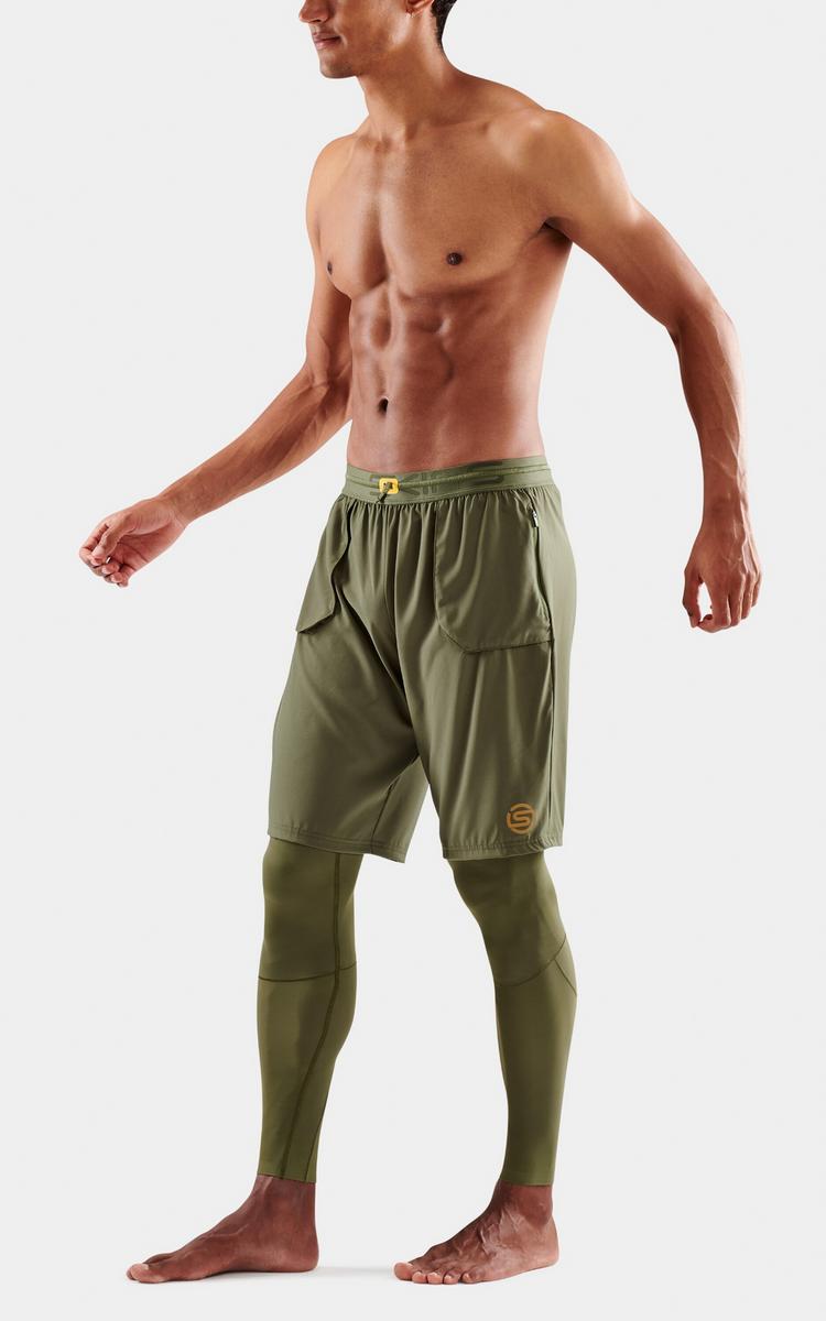 Skins Skins S5 Superpose Long Tights Tights Herren - khaki - 1 | SportScheck