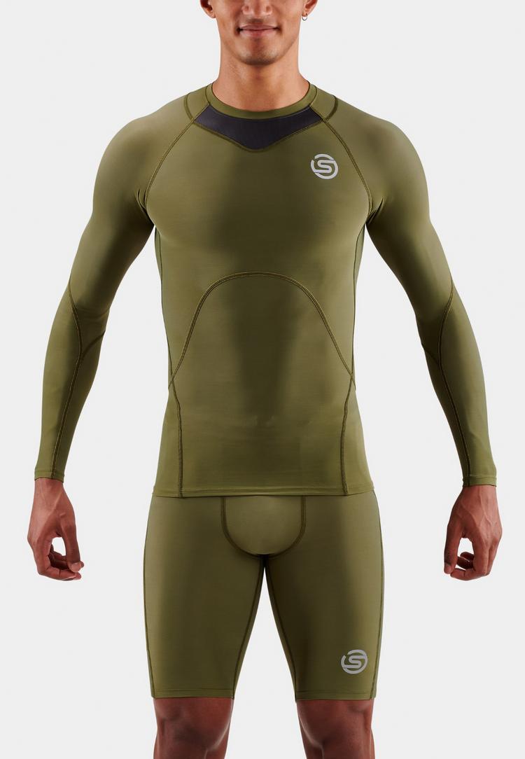 Skins Skins S3 Longsleeve Funktionsshirt Herren - khaki - 0 | SportScheck