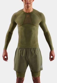 Rückansicht von Skins S5 Longsleeve Funktionsshirt Herren khaki