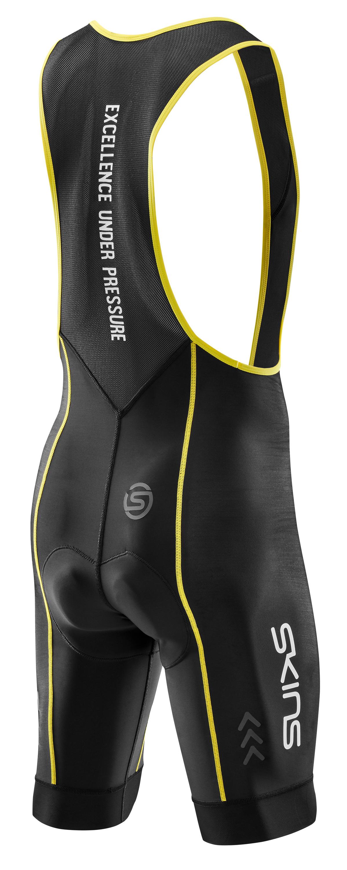 FDX Klassische Fahrradhose Für Herren – Mit Thermo-Gel Polsterung, Größe XL, Schwarz/Grau/Gelb