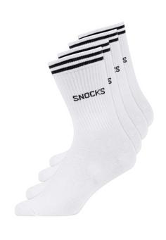 Snocks Crewsocks mit Streifen aus Bio-Baumwolle Sportsocken Weiß