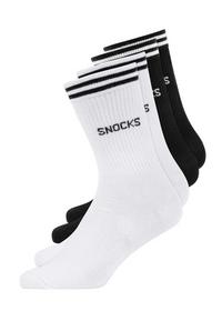 Snocks Crewsocks mit Streifen aus Bio-Baumwolle Socken - Schwarz-Wei&szlig;