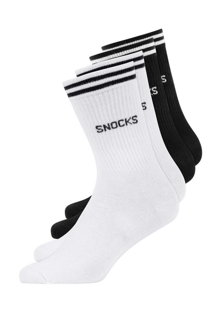 Snocks Snocks Crewsocks mit Streifen aus Bio-Baumwolle Socken - Schwarz-Wei&szlig; - 0 | SportScheck