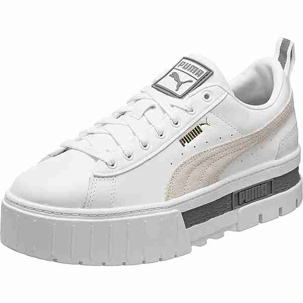 PUMA Mayze Lth Sneaker Damen weiß/grau/beige