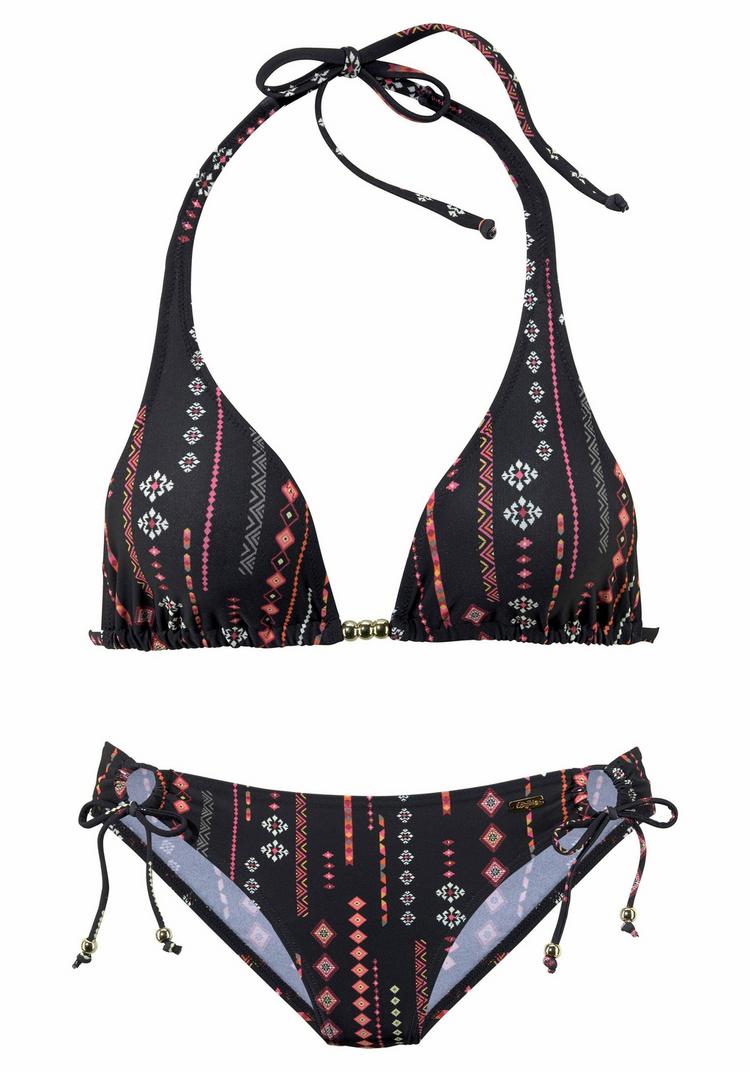 Buffalo Buffalo Triangel-Bikini Bikini Set Damen - schwarz-bedruckt - 0 | SportScheck