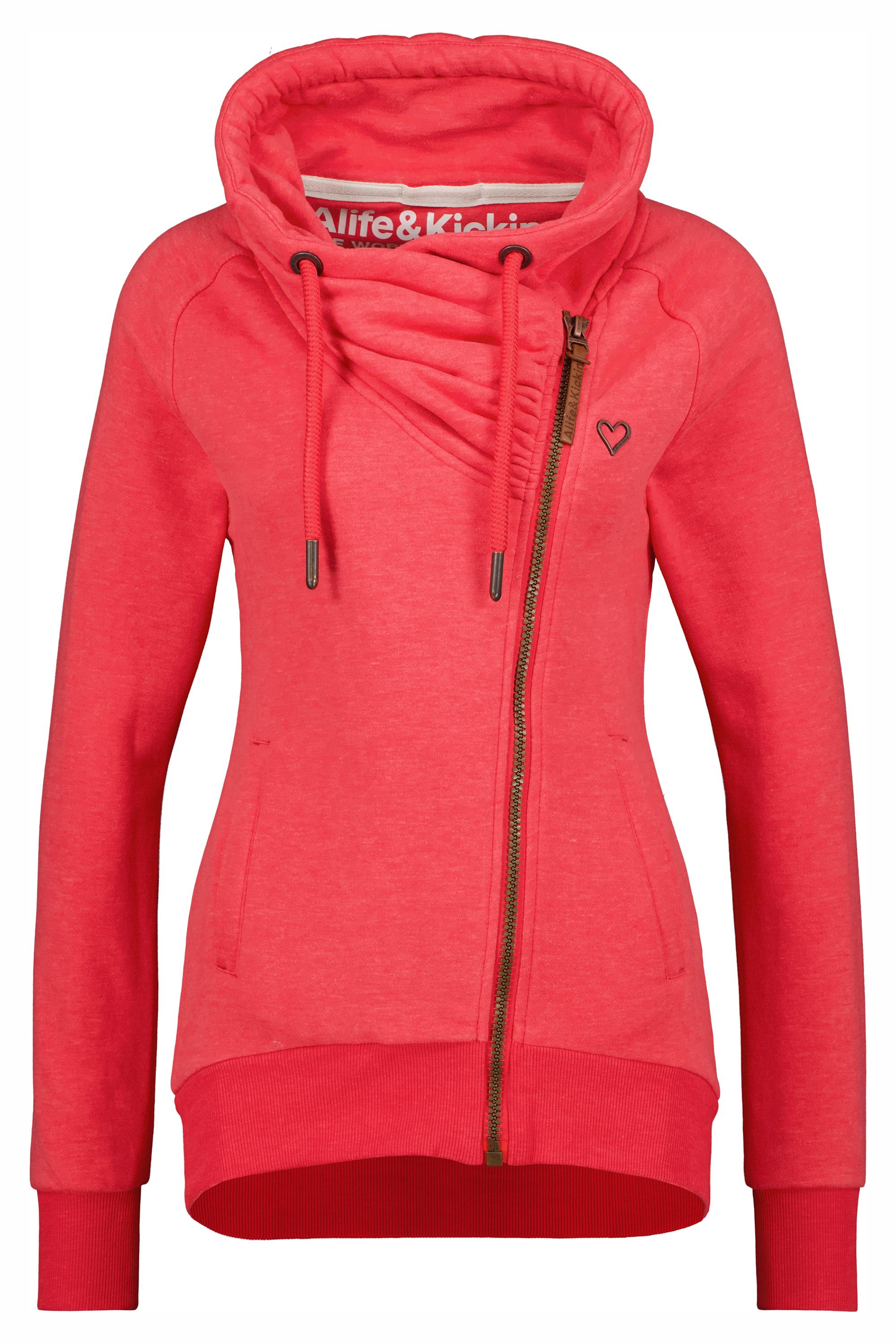 Giacca A Vento Invernale Alife Kickin ORAK Per Donna - Corta Con Cappuccio E Zip - Calda E Sportiva Con Toppe Logo - Colore Nero/Bianco