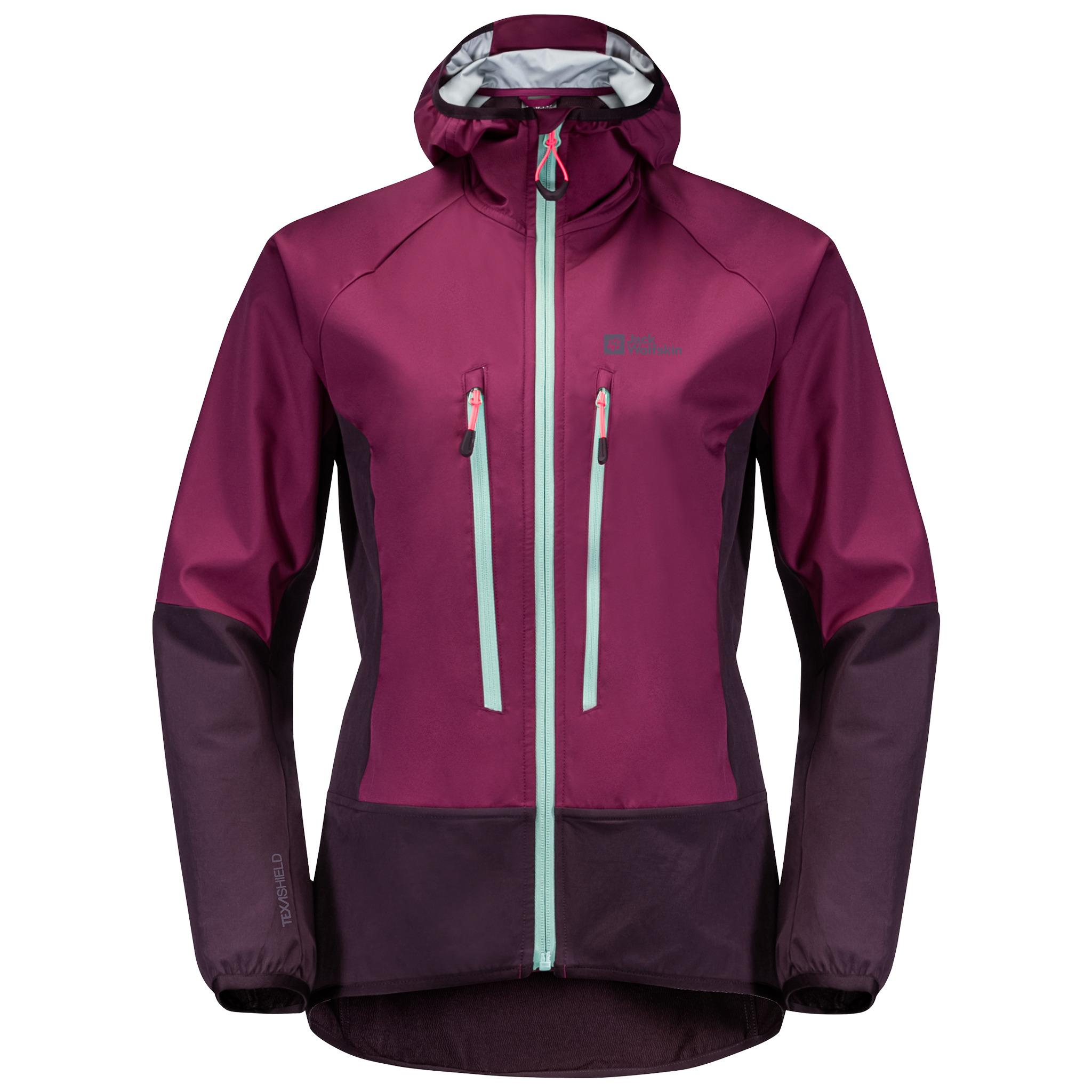 Jack Wolfskin ALPSPITZE HOODY W Softshelljacke Damen wild berry