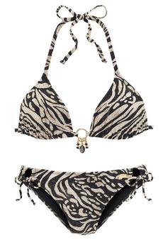 BRUNO BANANI Triangel-Bikini Bikini Set Damen braun-bedruckt