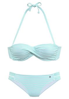 S.OLIVER Bikini Set Damen mint-weiß