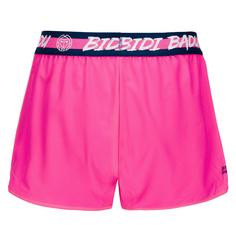 Rückansicht von BIDI BADU Grey Tech Shorts (2 in 1) Tennisshorts Kinder pink/dunkelblau
