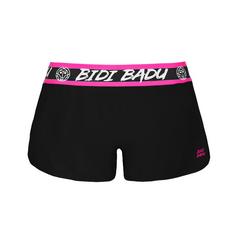 Rückansicht von BIDI BADU Tiida Tech 2 In 1 Shorts Tennisshorts Damen schwarz/pink