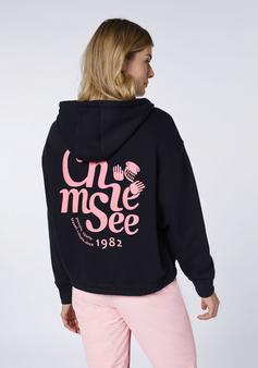 Rückansicht von Chiemsee Kapuzenpullover Sweatshirt Damen Deep Black