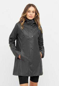 Rückansicht von Ilse Jacobsen RAIN87 Regenmantel Damen dark shadow