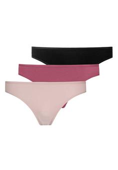 Snocks Tangas aus Bio-Baumwolle String Damen Mix (Apricot/Mauve/Schwarz)