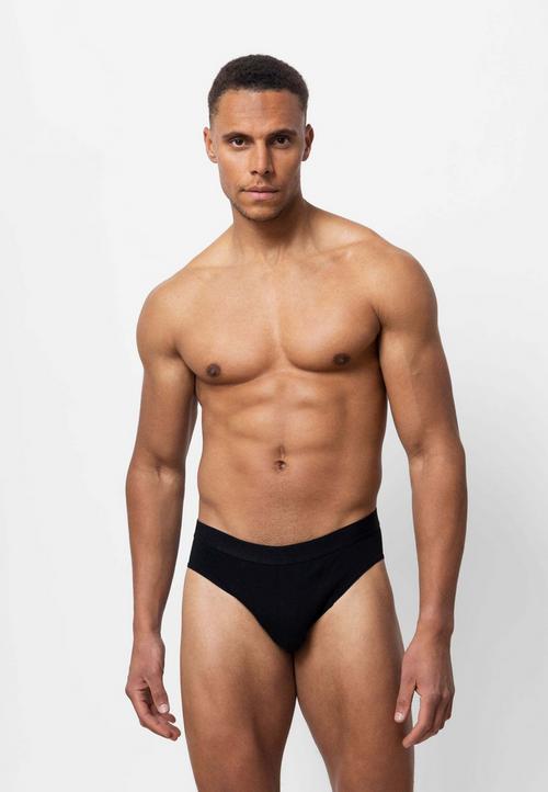 Rückansicht von Snocks Herrenslips aus Bio-Baumwolle Slip Herren Schwarz