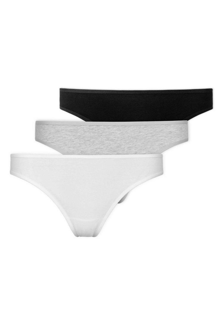 Snocks Snocks Tangas aus Bio-Baumwolle Unterhose Damen - Mix (Wei&szlig;/Hellgrau/Schwarz) - 0 | SportScheck