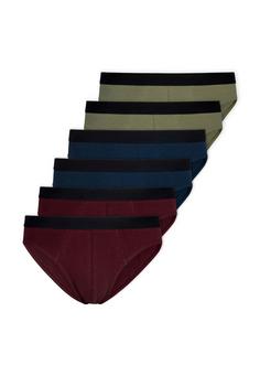 Snocks Herrenslips aus Bio-Baumwolle Slip Herren Mix (Rot/Olive/Blau)