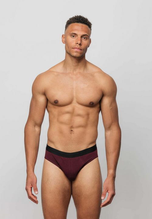 Rückansicht von Snocks Herrenslips aus Bio-Baumwolle Slip Herren Mix (Rot/Olive/Blau)