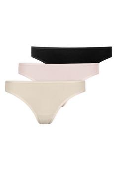 Snocks Tangas aus Bio-Baumwolle String Damen Mix (Hellbeige/Rose/Schwarz)