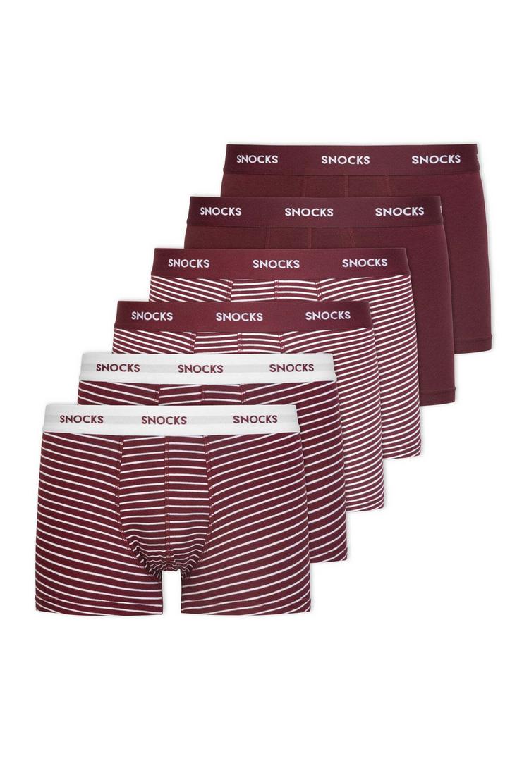 Snocks Snocks Boxershorts aus Bio-Baumwolle Unterhose Herren - Rote Streifen - 0 | SportScheck