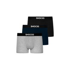 Snocks Boxershorts aus Modal Boxershorts Herren Mix (Schwarz/Grau/Blau)