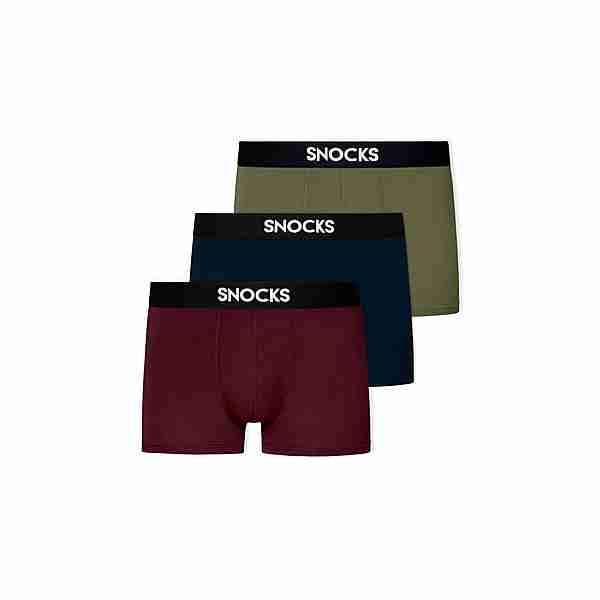 Snocks Boxershorts aus Modal Boxershorts Herren Mix (Rot/Olive/Blau)