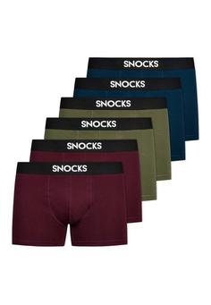 Snocks Boxershorts aus Bio-Baumwolle Boxershorts Herren Mix (Rot/Olive/Blau)