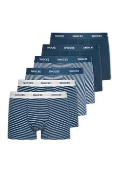 Snocks Boxershorts aus Bio-Baumwolle Boxershorts Herren Blaue Streifen