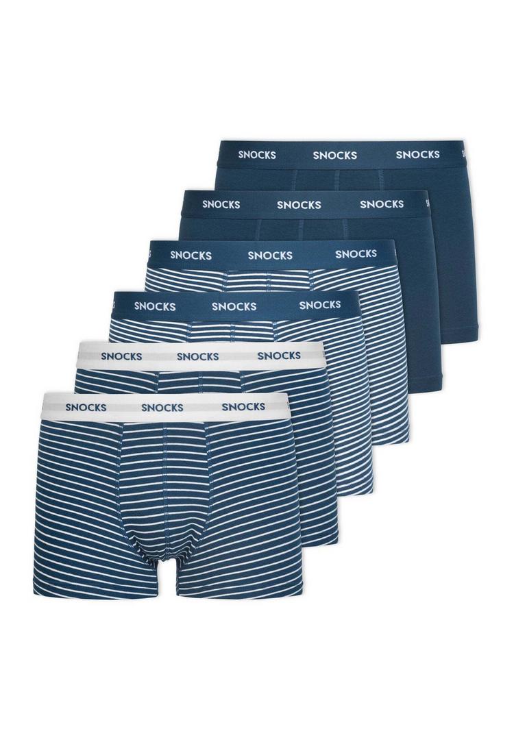 Snocks Snocks Boxershorts aus Bio-Baumwolle Unterhose Herren - Blaue Streifen - 0 | SportScheck