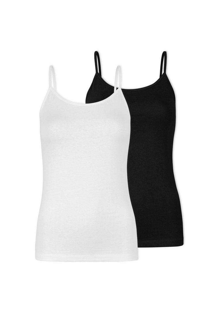 Snocks Snocks Spaghetti Top aus Bio-Baumwolle Tanktop Damen - Schwarz-Wei&szlig; - 0 | SportScheck