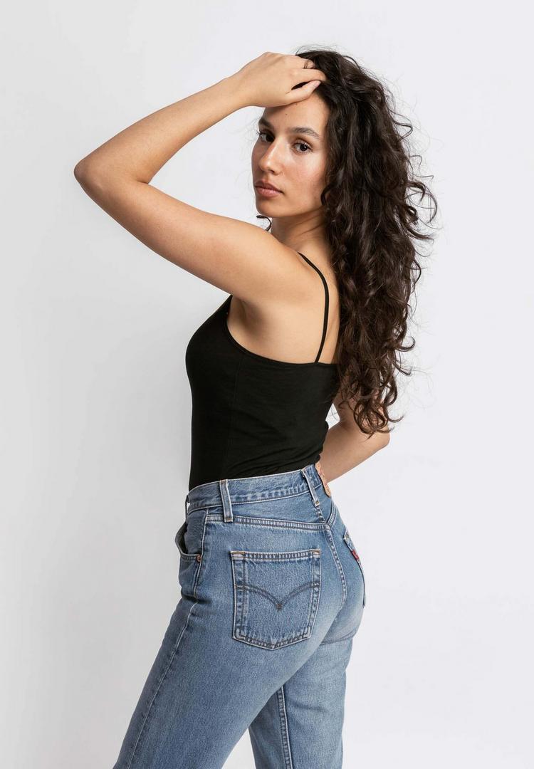 Snocks Snocks Spaghetti Top aus Bio-Baumwolle Tanktop Damen - Schwarz-Wei&szlig; - 3 | SportScheck