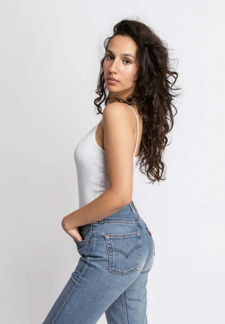 Snocks Snocks Spaghetti Top aus Bio-Baumwolle Tanktop Damen - Schwarz-Wei&szlig; - 7 | SportScheck