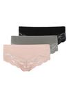 Snocks Hipster Panties Unterhose Damen - Mix (Apricot/Gr&uuml;n/Schwarz)
