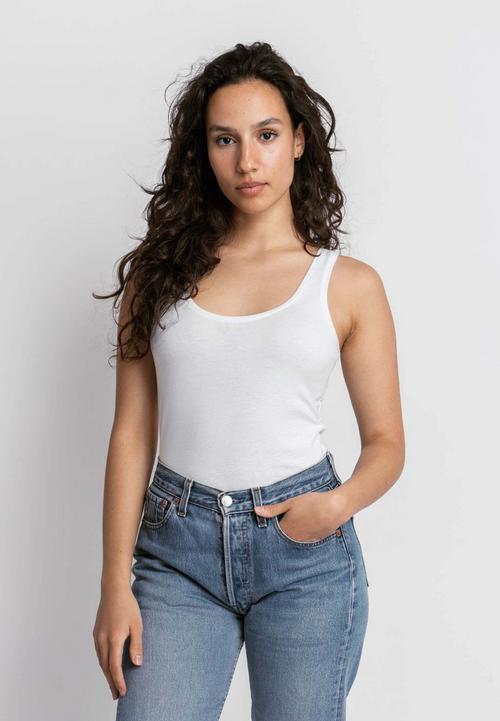 Rückansicht von Snocks Tank Top aus Bio-Baumwolle Tanktop Damen Weiß