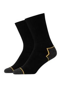 Snocks Arbeitssocken aus Bio-Baumwolle Socken - Schwarz/Gelbe Akzente