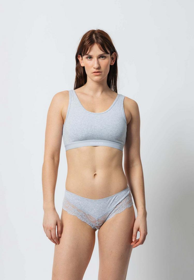 Snocks Snocks Hipster mit Spitze aus Bio-Baumwolle Unterhose Damen - Mix (Wei&szlig;/Hellgrau/Schwarz) - 3 | SportScheck