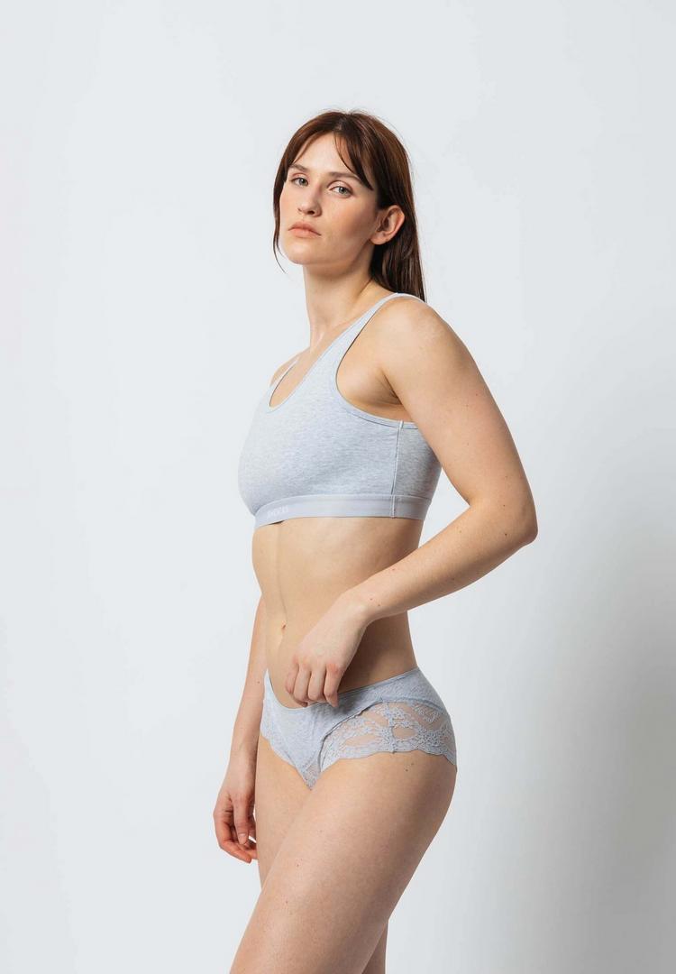 Snocks Snocks Hipster mit Spitze aus Bio-Baumwolle Unterhose Damen - Mix (Wei&szlig;/Hellgrau/Schwarz) - 4 | SportScheck